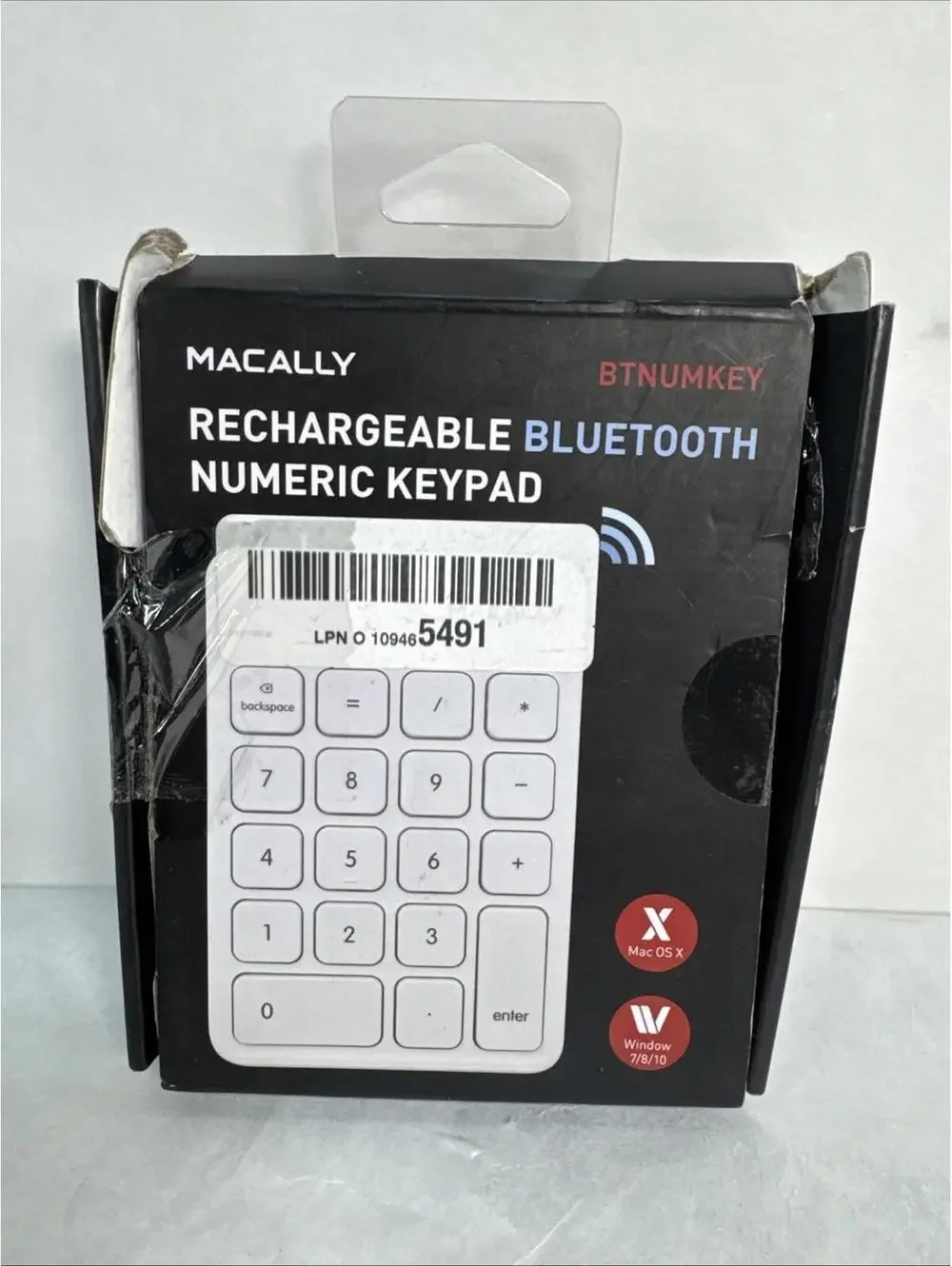 Macally BTNUMKEY Rechargable Cordless Wireless Bluetooth Numeric Pad White B4